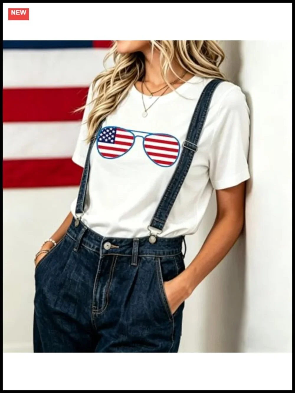 Patriotic USA Graphic Tee Short Sleeve Women's Independence Day Casual Top